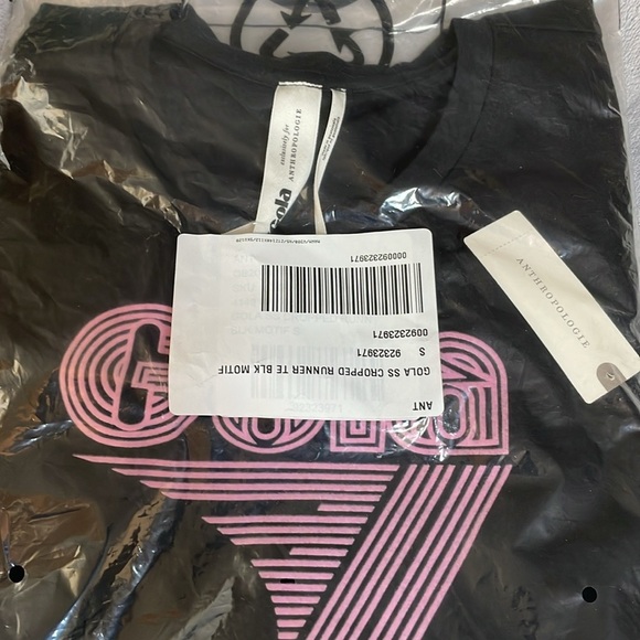 NEW Gola X Anthropologie Black Crop Top Baby Tee - Picture 5 of 5